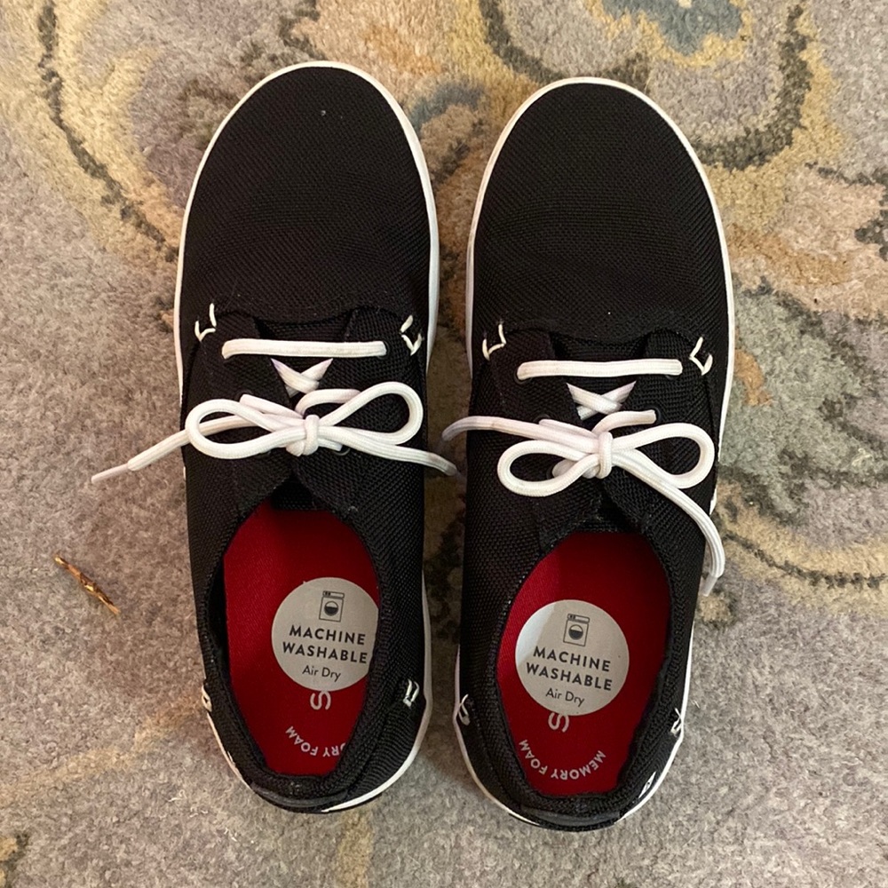 Sperry Black “Bodie” lace-up boys canvas boat shoes Size 5 big boys - Picture 1 of 5